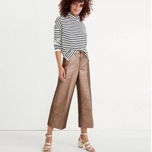 Madewell Women's Emmett Wide-Leg Crop Pants in Metallic 27